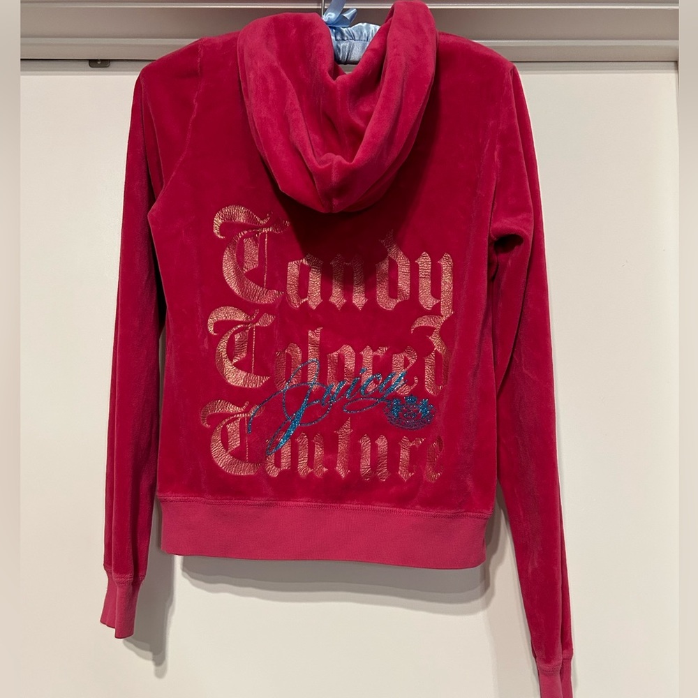 vintage Y2K pink juicy couture zip up velour hoodie